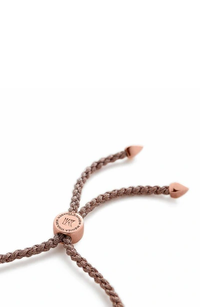 Shop Monica Vinader Engravable Linear Friendship Bracelet In Rose Gold Metallica