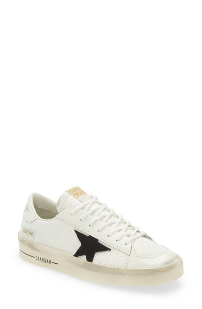 Shop Golden Goose Stardan Mixed Media Sneaker In White/ Black