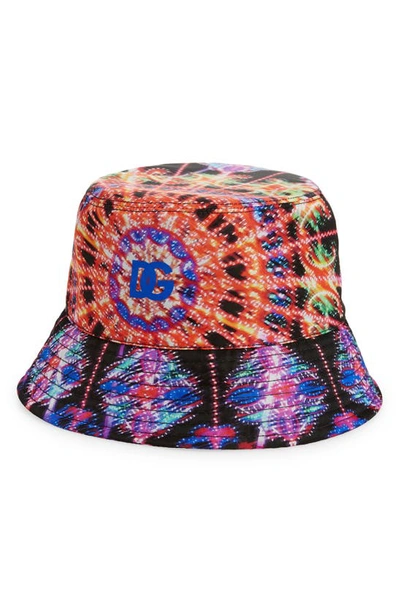 Shop Dolce & Gabbana Kaleidoscope Bucket Hat In Multi