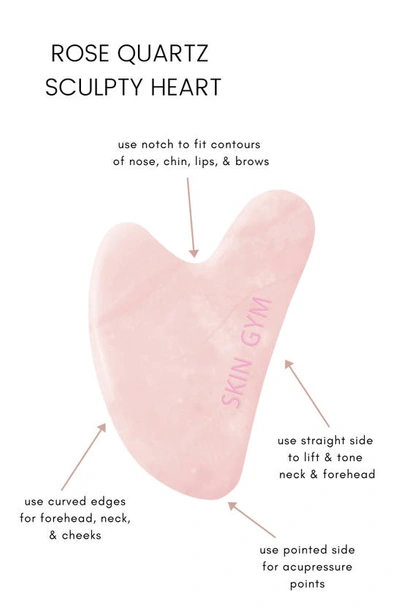 Skin Gym Rose Quartz Crystal Sculpty Heart Gua Sha Facial Tool