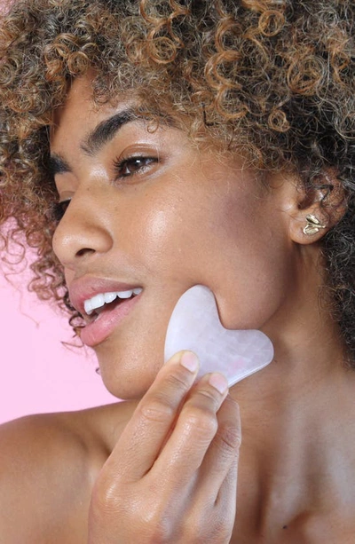 Skin Gym Rose Quartz Crystal Sculpty Heart Gua Sha Facial Tool