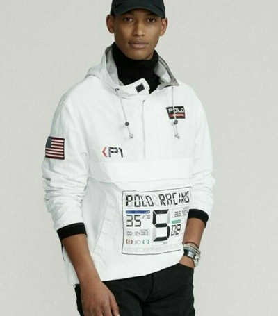Pre-owned Rrl P-wing Racing Jacket Stadium 1992 White Hoodie Mens L