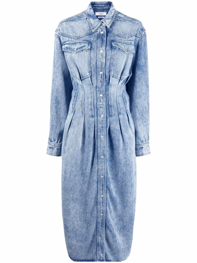 Shop Isabel Marant Étoile Denim Shirt Dress In Azzurro