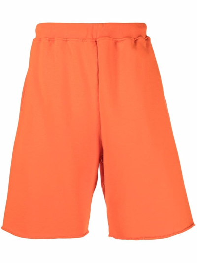 Shop Aries Logo Print Shorts In Arancione