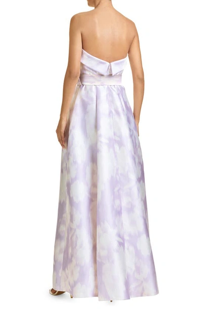 Shop Sachin & Babi Brielle Ikat Floral Strapless Gown In Ikat Floral Violet Ice