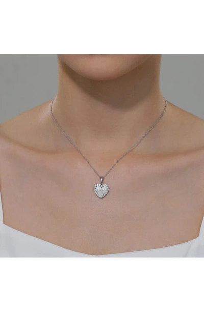 Shop Lafonn Love Heart Simulated Diamond Pendant Necklace In White