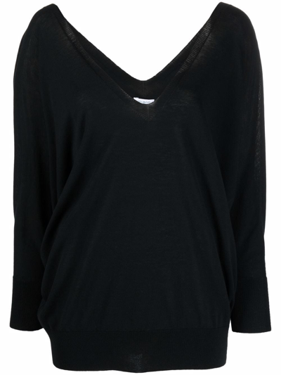 Shop Malo V-neck Sweater In Black