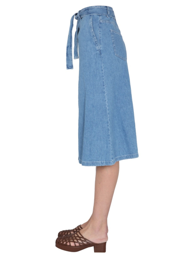 Shop Apc "nancy" Skirt In Denim