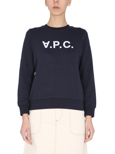 Shop A.p.c. "viva" Sweatshirt In Blue