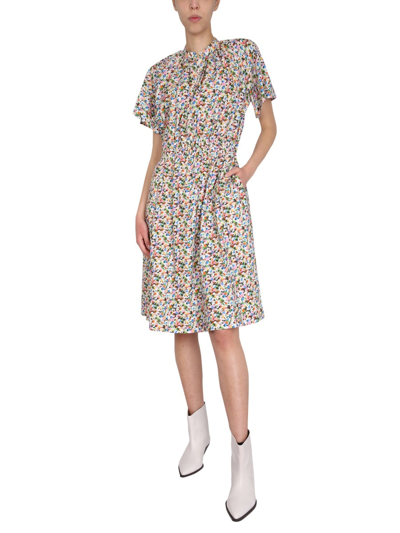 Shop Paul Smith Floral Print Dress In Multicolour