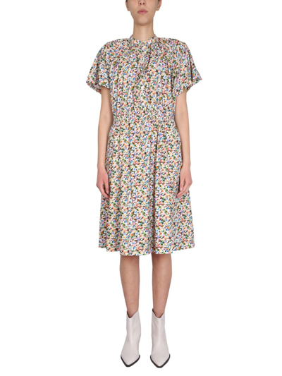 Shop Paul Smith Floral Print Dress In Multicolour