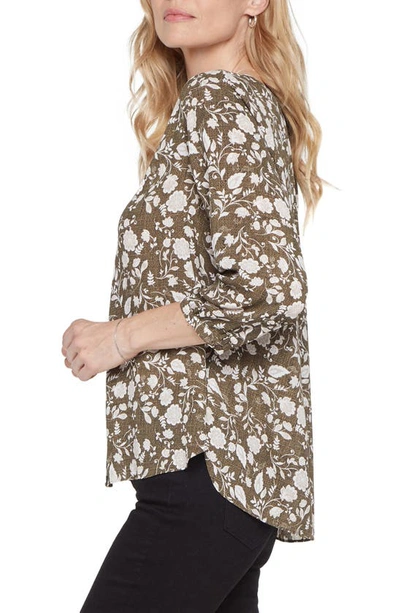 Shop Nydj High/low Crepe Blouse In Oak Bluffs