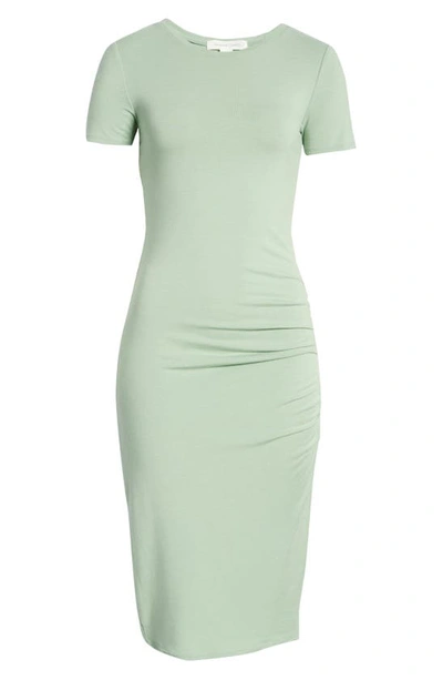 Shop Treasure & Bond Side Ruched Body-con Dress In Green Basil