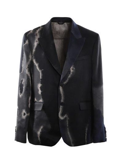 Shop Fendi Linen And Cotton Jacket With  Earth Motif In Moonlight