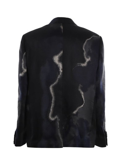 Shop Fendi Linen And Cotton Jacket With  Earth Motif In Moonlight