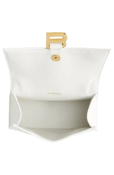 Shop Balenciaga Extra Small Hourglass Leather Top Handle Bag In 9016 White