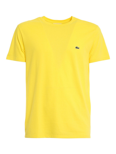 Shop Lacoste Men's Yellow Other Materials T-shirt