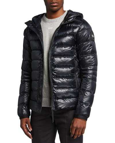 Shop Canada Goose Men's Crofton Quilted Zip Hoodie In Black