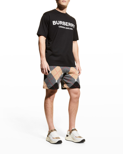 Shop Burberry Men's Letchford Logo T-shirt In Black