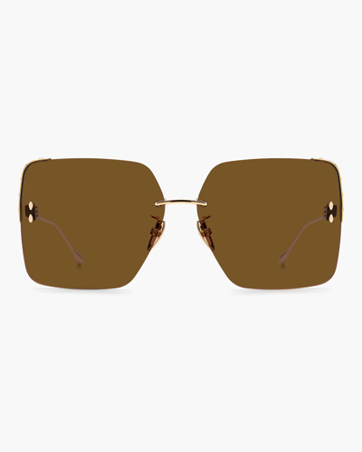 Shop Isabel Marant Square Sunglasses In Gold