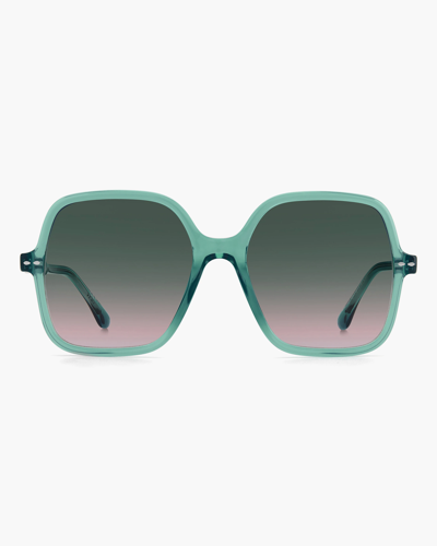 Shop Isabel Marant Square Sunglasses In Green