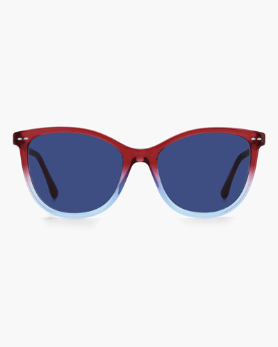 Shop Isabel Marant Rectangular Sunglasses In Maroon
