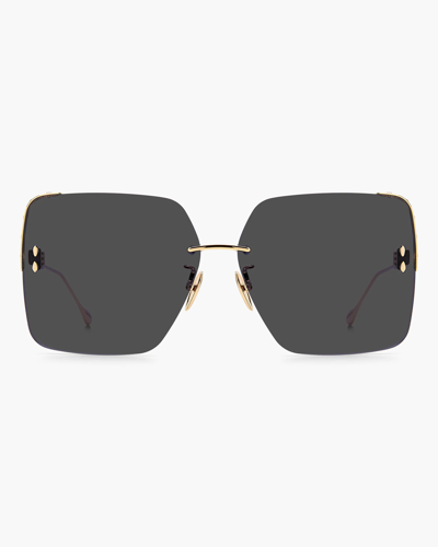 Shop Isabel Marant Square Sunglasses In Gold