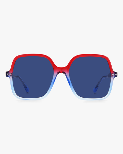 Shop Isabel Marant Square Sunglasses In Blue/red