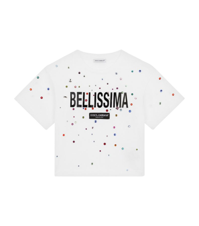 Shop Dolce & Gabbana Kids Crystal-embellished T-shirt (2-6 Years) In Multi
