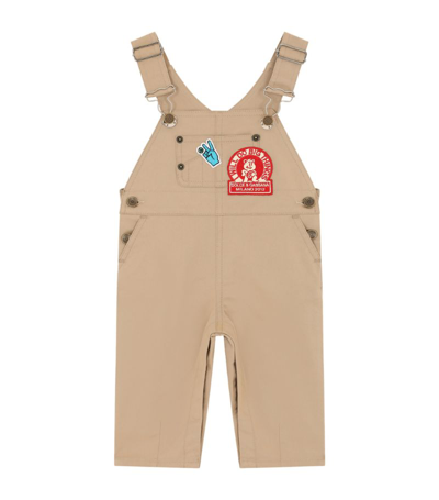 Shop Dolce & Gabbana Kids Patch-detail Dungarees In Multi