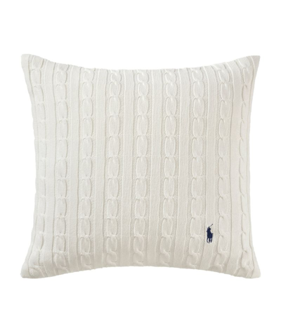 Shop Ralph Lauren Cable Cushion Cover (45cm X 45cm) In White