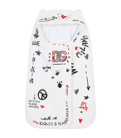 Shop Dolce & Gabbana Kids Cotton Sketch Print Sleeping Bag In Multi