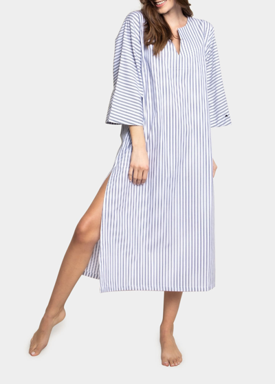 Shop Petite Plume French Ticking 3/4-sleeve Caftan In Navy
