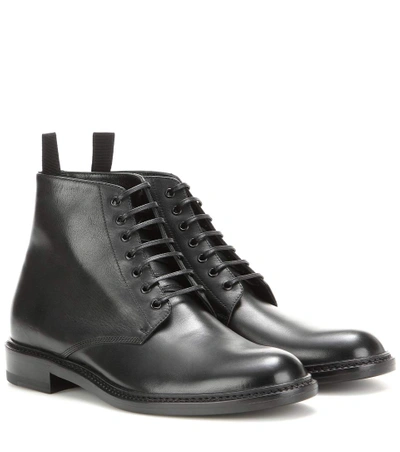 Shop Saint Laurent Leather Ankle Boots