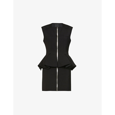 Shop Givenchy Sleeveless Slim-fit Stretch-woven Mini Dress In Black