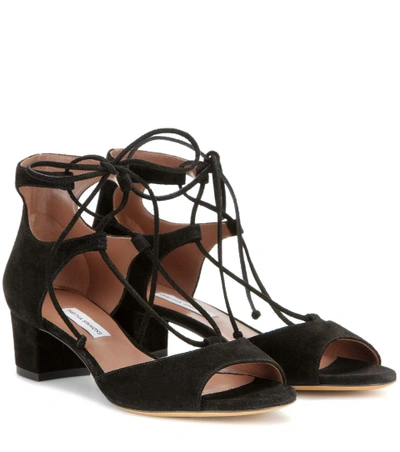 Tabitha Simmons 50mm Tallia Suede Lace-up Sandals, Black