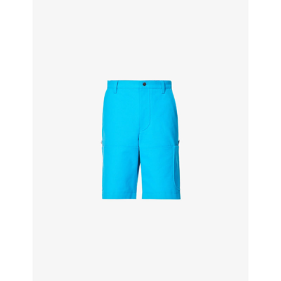 Shop Jacquemus Le Short Giardino Relaxed-fit Cotton Shorts In Blue