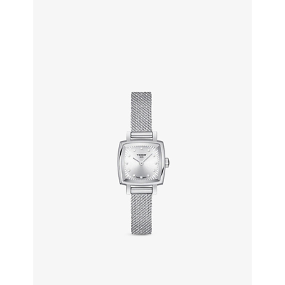 Shop Tissot Men's Silver T0581091103600 Lovely Square Stainless-steel And 0.03 Single-cut Diamond Quartz