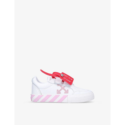 Shop Off-white C/o Virgil Abloh Girls White/comb Kids Arrows Vulcanised Leather Low-top Trainers 6-10 Yea