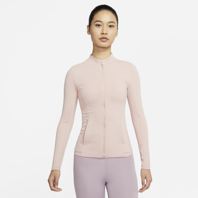 Shop Nike Yoga Luxe Dri-fit Women's Full-zip Jacket In Pink Oxford,light Soft Pink