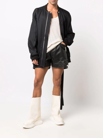 Shop Rick Owens Distressed Cut-off Shorts In Black