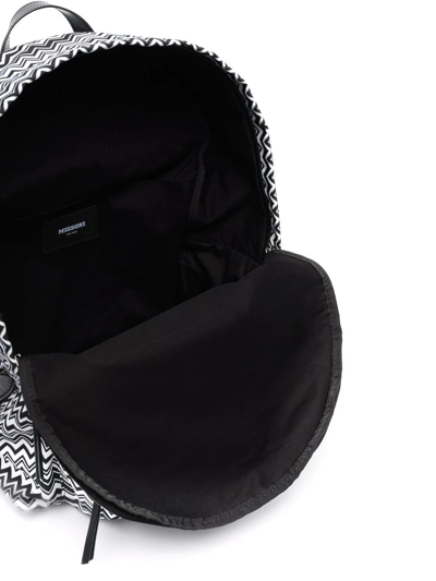 Shop Missoni Striped Pattern Backpack In Black