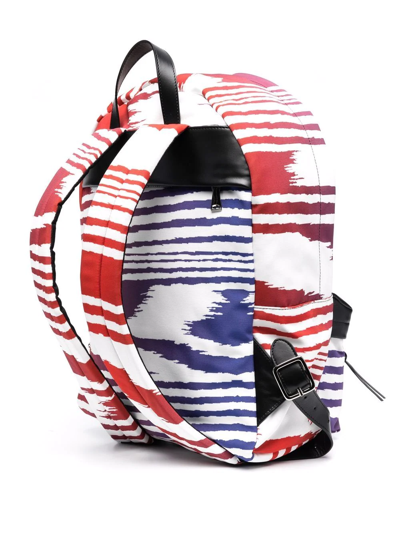 Shop Missoni Gradient Striped Pattern Backpack In White
