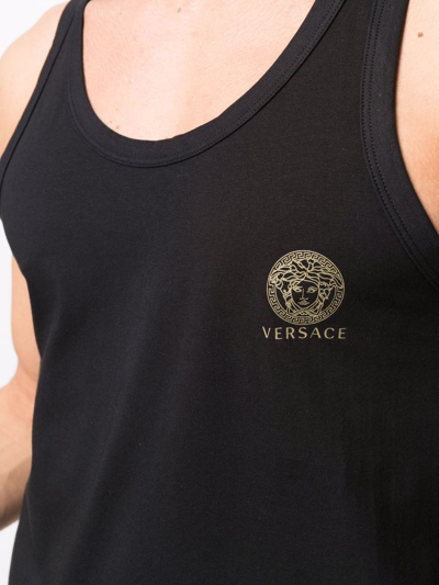 Shop Versace Medusa-print Tank Top In Schwarz