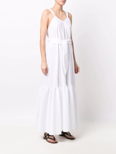 Shop Forte Forte Panelled Tied-waist Dress In Weiss