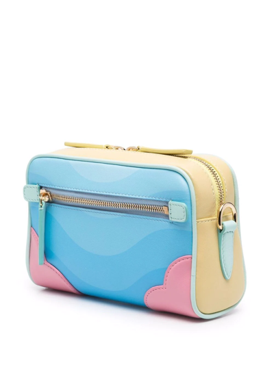Shop Casablanca Colour-block Zip-up Shoulder Bag In Blau