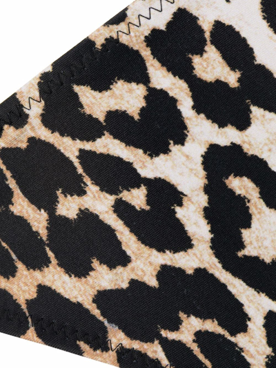 Ganni Leopard-print Bikini Bottoms In Nude