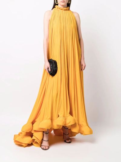 Shop Lanvin Ruffled-hem Detail Gown In Gelb