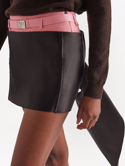 Shop Prada Double Stain Miniskirt In Schwarz