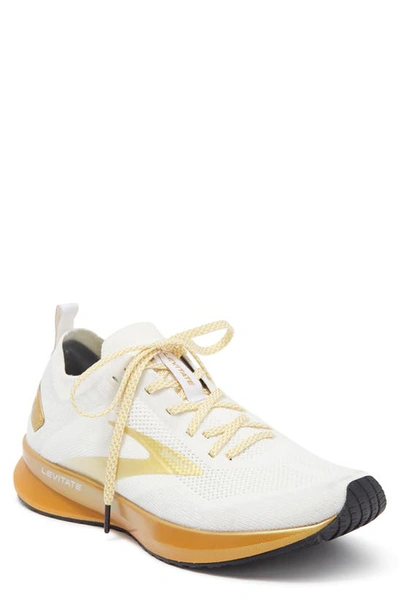 Shop Brooks Levitate 4 Running Shoe In White Gold